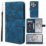 For OnePlus 12 Skin Feel Geometric Lines Leather Phone Case(Blue)