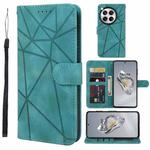 For OnePlus 12 Skin Feel Geometric Lines Leather Phone Case(Green)