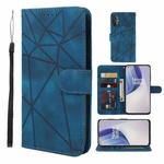 For OnePlus Nord N20 5G Skin Feel Geometric Lines Leather Phone Case(Blue)