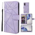 For OnePlus Nord N20 5G Skin Feel Geometric Lines Leather Phone Case(Purple)