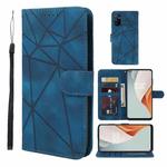 For OnePlus Nord N100 Skin Feel Geometric Lines Leather Phone Case(Blue)