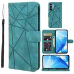 For OnePlus Nord N200 5G Skin Feel Geometric Lines Leather Phone Case(Green)
