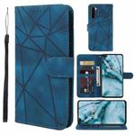 For OnePlus Nord 5G Skin Feel Geometric Lines Leather Phone Case(Blue)