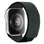 For Apple Watch SE 2023 44mm Loop Woven Nylon Watch Band(Fir Green)