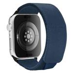 For Apple Watch SE 44mm Loop Woven Nylon Watch Band(Dark Blue)