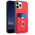 For iPhone 12 Pro Max R20 Ring Card Holder Phone Case(Red)
