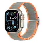 For Apple Watch Ultra 2 49mm Nylon Elastic Buckle Watch Band(Grey Orange)