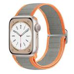 For Apple Watch Series 9 45mm Nylon Elastic Buckle Watch Band(Grey Orange)