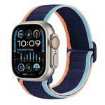 For Apple Watch Ultra 49mm Nylon Elastic Buckle Watch Band(Dark Navy Blue)