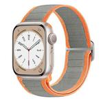 For Apple Watch Series 7 41mm Nylon Elastic Buckle Watch Band(Grey Orange)
