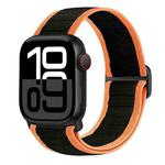 For Apple Watch Series 10 42mm Nylon Elastic Buckle Watch Band(Black Orange)