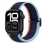 For Apple Watch Series 10 42mm Nylon Elastic Buckle Watch Band(Dark Navy Blue)