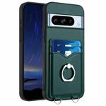 For Google Pixel 8 Pro R20 Ring Card Holder Phone Case(Green)