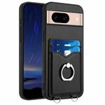 For Google Pixel 8a R20 Ring Card Holder Phone Case(Black)