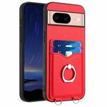 For Google Pixel 8a R20 Ring Card Holder Phone Case(Red)