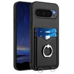 For Google Pixel 10 / 10 Pro R20 Ring Card Holder Phone Case(Black)