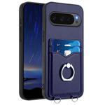 For Google Pixel 10 / 10 Pro R20 Ring Card Holder Phone Case(Blue)