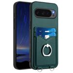 For Google Pixel 10 / 10 Pro R20 Ring Card Holder Phone Case(Green)