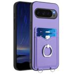 For Google Pixel 10 Pro XL R20 Ring Card Holder Phone Case(Purple)