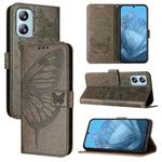 For Blackview A52 Embossed Butterfly Leather Phone Case(Grey)