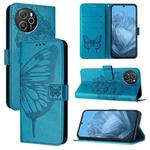 For Blackview Shark 8 Embossed Butterfly Leather Phone Case(Blue)