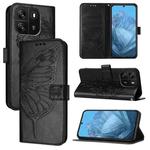 For Blackview Wave 6C Embossed Butterfly Leather Phone Case(Black)