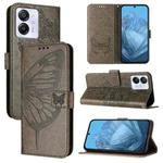 For Blackview Color 8 Embossed Butterfly Leather Phone Case(Grey)