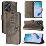 For Blackview Oscal Tiger 13 Embossed Butterfly Leather Phone Case(Grey)