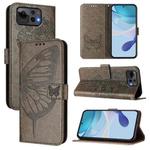 For ASUS Zenfone 12 Ultra Embossed Butterfly Leather Phone Case(Grey)
