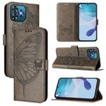 For Oukitel C53 Embossed Butterfly Leather Phone Case(Grey)