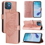 For Oukitel C53 Embossed Butterfly Leather Phone Case(Rose Gold)