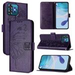 For Oukitel C53 Embossed Butterfly Leather Phone Case(Dark Purple)