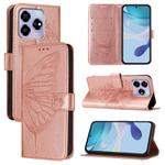 For ZTE Blade V60 / Axon 60 4G Embossed Butterfly Leather Phone Case(Rose Gold)