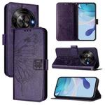 For ZTE Blade A75 5G / Nubia Focus Embossed Butterfly Leather Phone Case(Dark Purple)