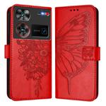 For ZTE Nubia Z60 Ultra Embossed Butterfly Leather Phone Case(Red)