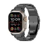 For Apple Watch Ultra 49mm 26mm Safety Buckle Titanium Alloy Watch Band(Black)