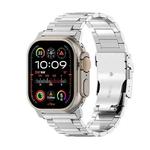 For Apple Watch Ultra 49mm 26mm Safety Buckle Titanium Alloy Watch Band(Silver)