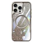 For iPhone 15 Pro Blade MagSafe Magnetic Gradient Glitter PC Phone Case(Titanium Grey)