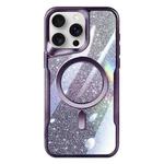 For iPhone 14 Pro Max Blade MagSafe Magnetic Gradient Glitter PC Phone Case(Purple)