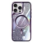 For iPhone 13 Pro Max Blade MagSafe Magnetic Gradient Glitter PC Phone Case(Purple)
