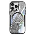 For iPhone 13 Pro Blade MagSafe Magnetic Gradient Glitter PC Phone Case(Black)