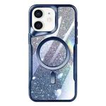 For iPhone 12 Blade MagSafe Magnetic Gradient Glitter PC Phone Case(Blue)