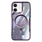 For iPhone 11 Blade MagSafe Magnetic Gradient Glitter PC Phone Case(Purple)