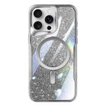 For iPhone 11 Pro Blade MagSafe Magnetic Gradient Glitter PC Phone Case(Silver White)