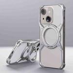 For iPhone 13 / 14 / 15 Aluminum Alloy Frameless 360-Degree Rotating Phone Case(Silver)