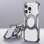 For iPhone 15 Pro Max Aluminum Alloy Frameless 360-Degree Rotating Phone Case(Grey)