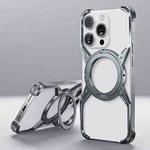 For iPhone 16 Pro Max Aluminum Alloy Frameless 360-Degree Rotating Phone Case(Grey)