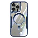 For iPhone 14 Pro Blade MagSafe Magnetic Transparent PC Phone Case(Blue)