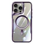 For iPhone 14 Pro Max Blade MagSafe Magnetic Transparent PC Phone Case(Purple)