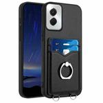 For Motorola Moto G Power 5G 2024 R20 Ring Card Holder Phone Case(Black)